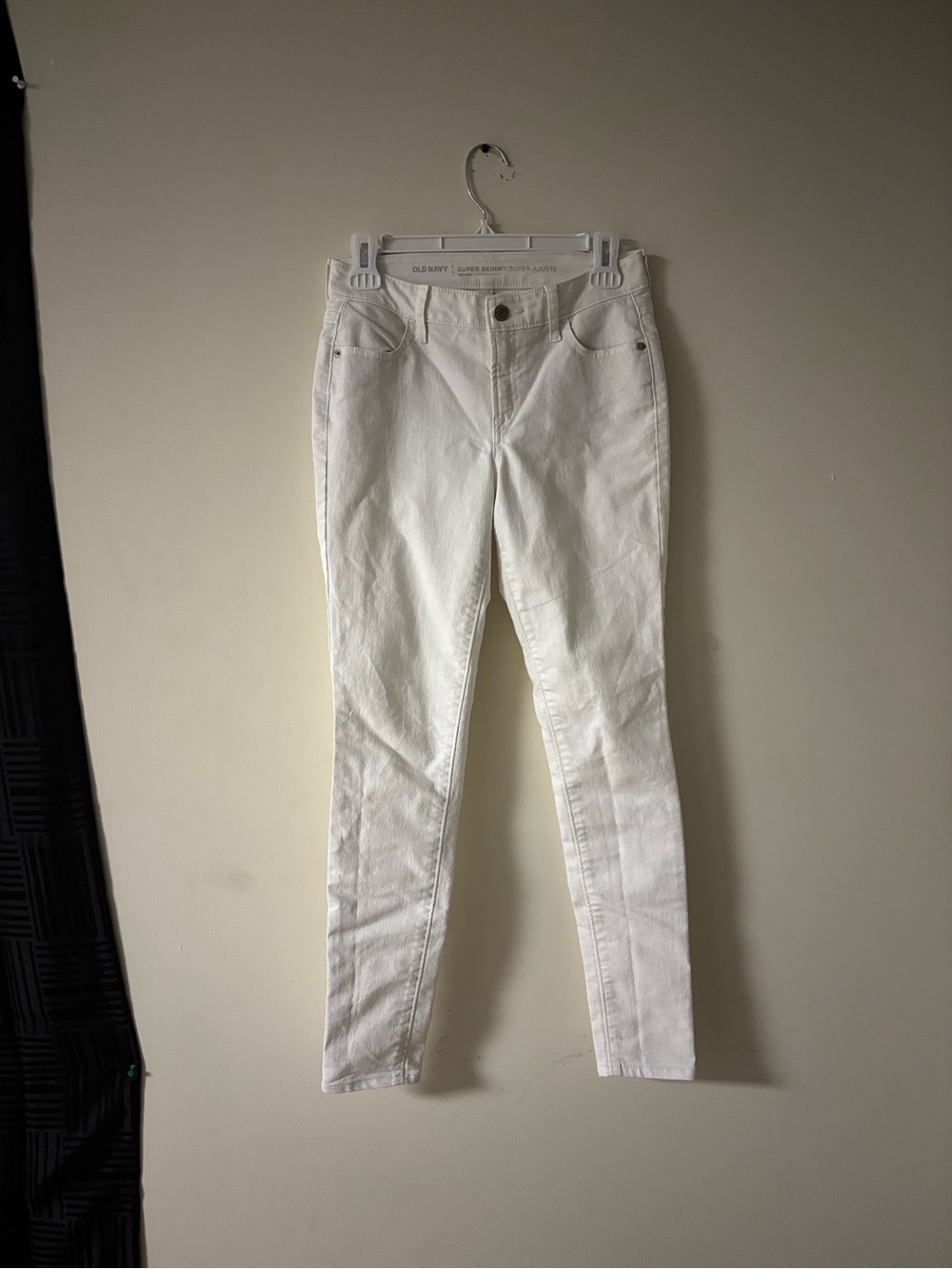 Old Navy White Super Skinny Jeans Size 2 Stretch Mid Rise Denim